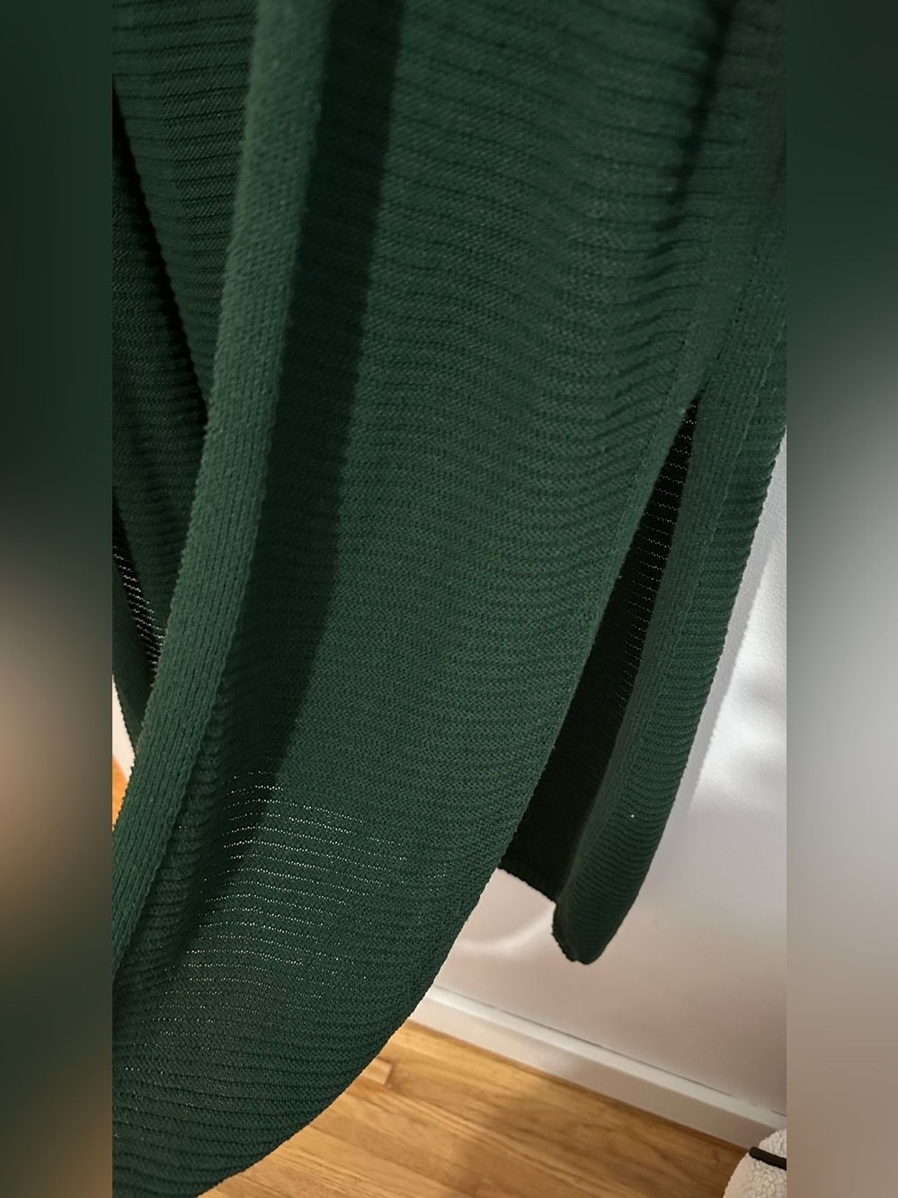 Joe Fresh Forest Green Open-Front Ribbed Cardigan - Picture 3 of 4